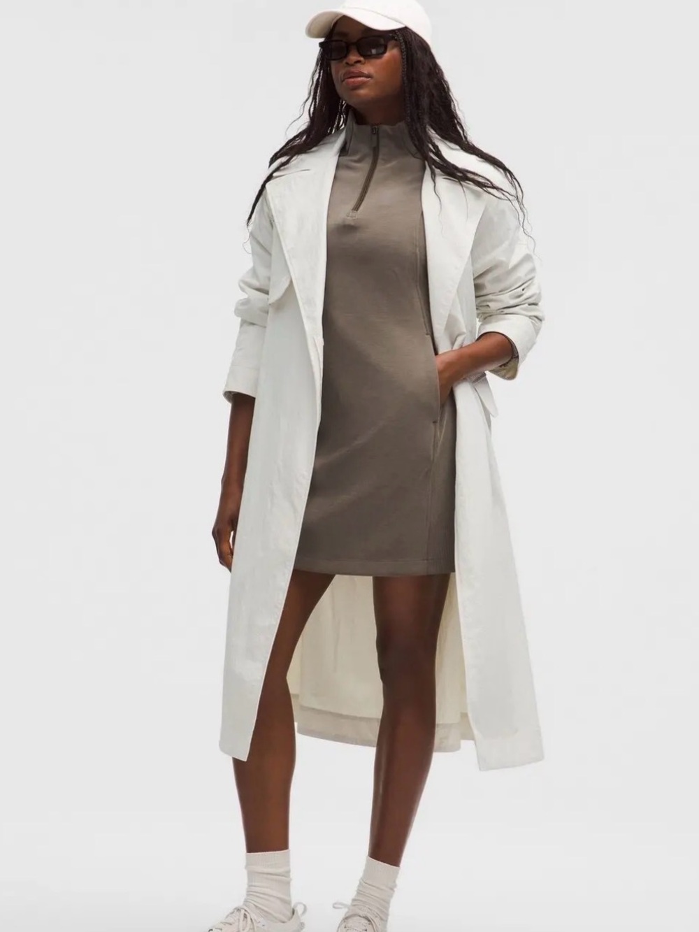 Lululemon Softstreme Half-Zip Mini Dress - Olive Brown - S - Picture 7 of 11